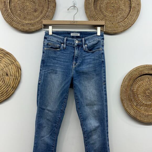 Good American Blue Distressed Good Legs Skinny Jeans Denim 0/25 - Picture 3 of 7